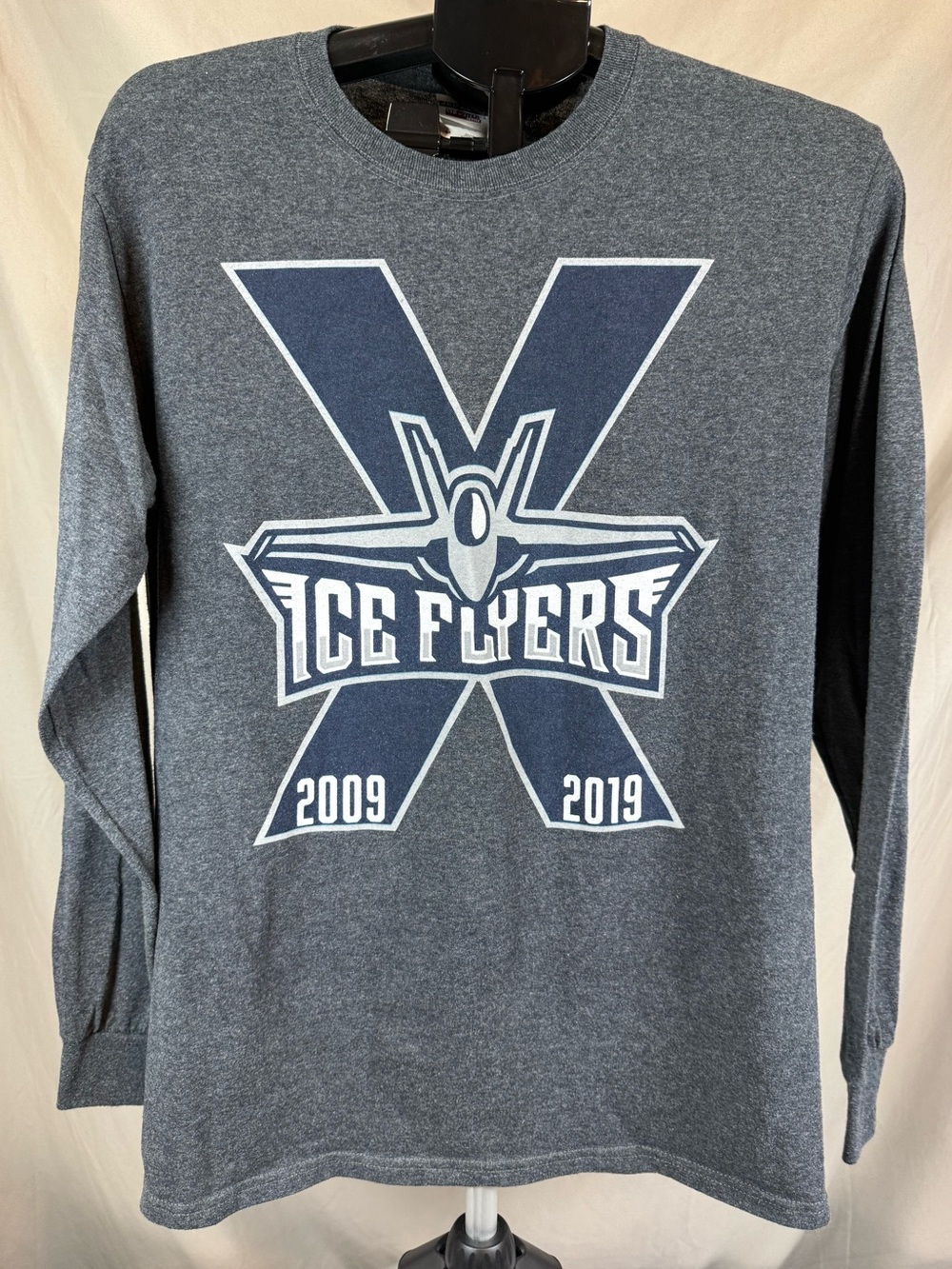 Pensacola Ice Flyers 10th Anniversary Long Sleeve T-Shirt Gray - Adult Medium